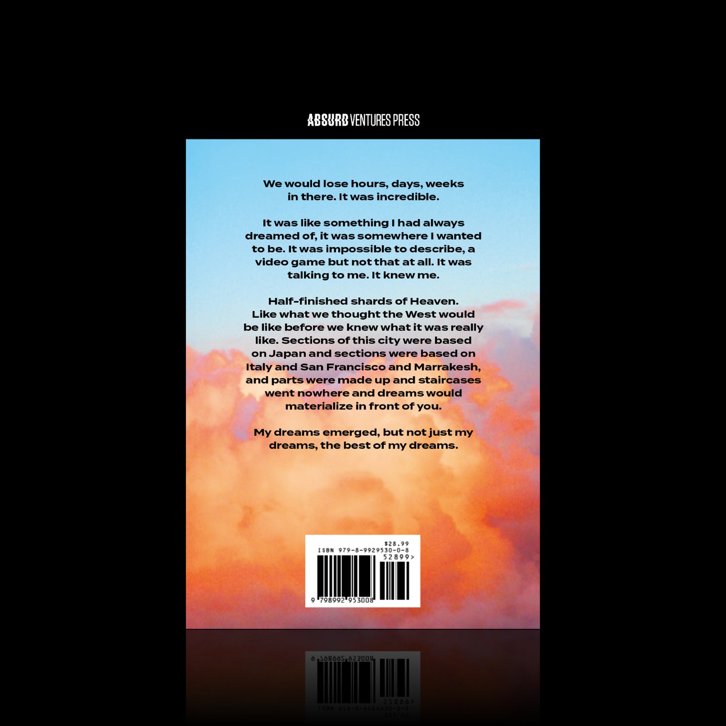 A BETTER PARADISE novel back